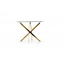 Стол обеденный HALMAR RAYMOND прозрачный/золотой 100